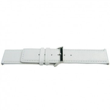 Bracelet de montre en vrai cuir blanc 26mm
